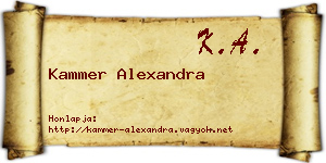 Kammer Alexandra névjegykártya